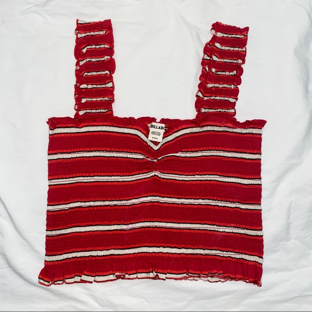 NWOT Billabong Red Striped Tank Top